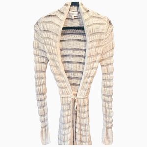 Knox Rose Crotchet Cream Cardigan Duster Sweater